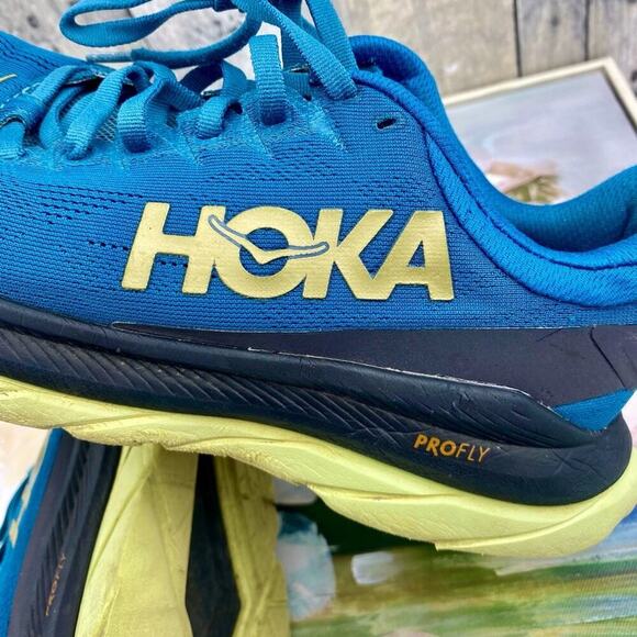 HOKA Mach 4 Mesh in Blue Coral Black Combo Size 7D. - Picture 4 of 14